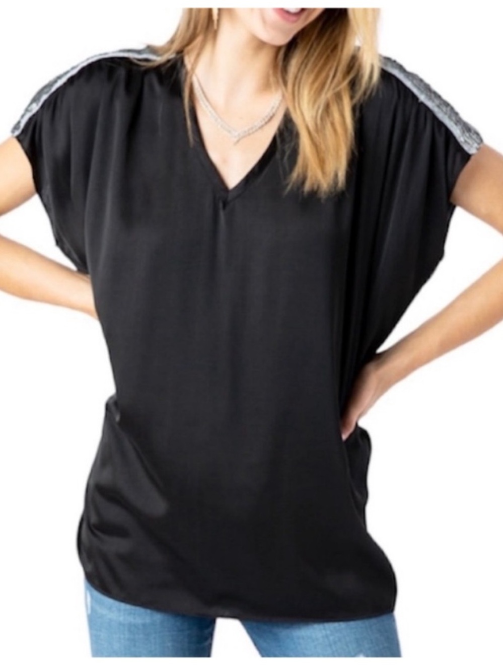 VOICE OF CALIFORNIA - VOCAL Satin Top M black